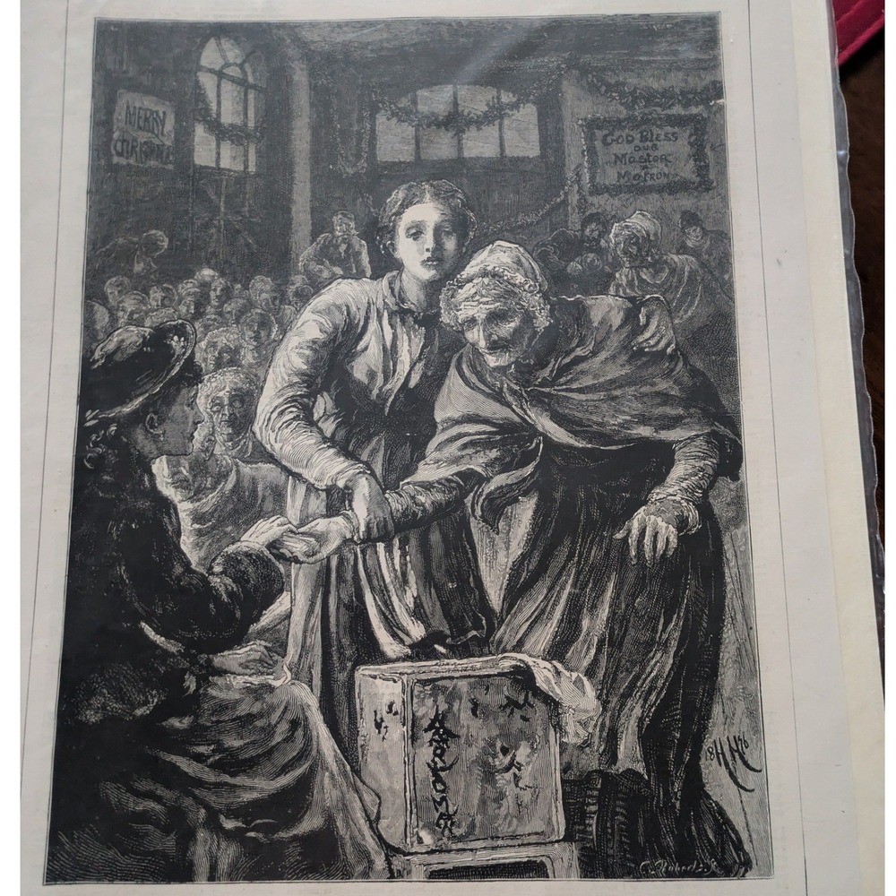 1876 The Graphic Christmas Number Original Print Christmas In A Workhouse Art
